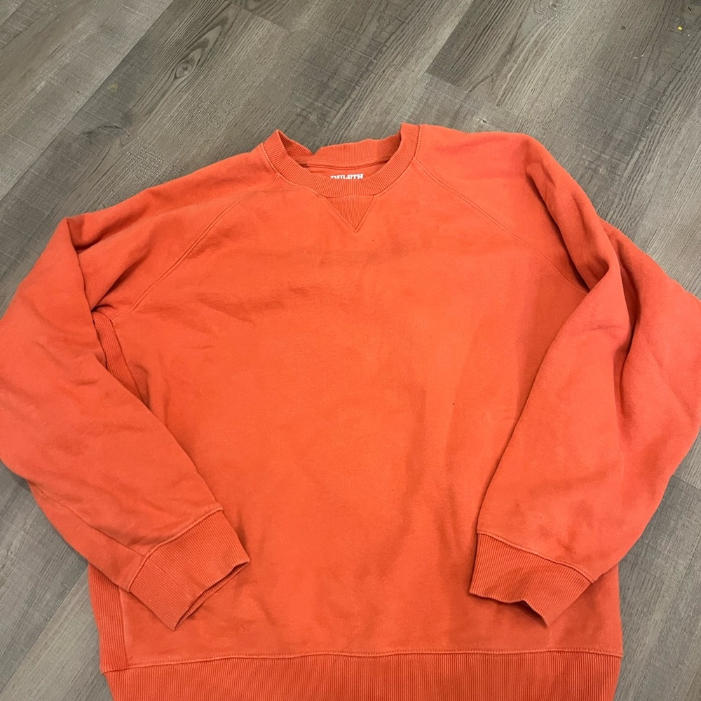 Duluth Trading Co Men's Vibrant Orange Crewneck Sweater